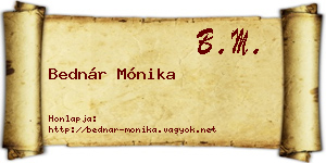 Bednár Mónika névjegykártya